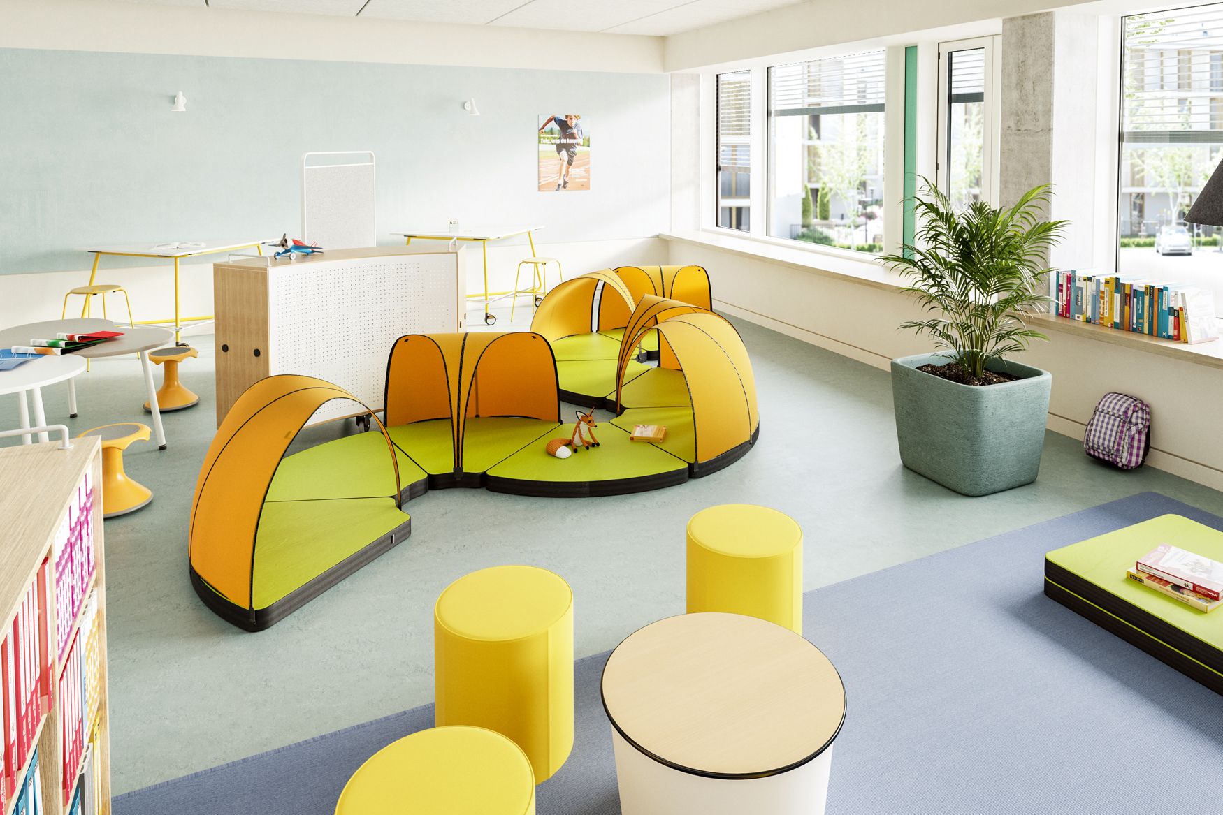 Chillout Area mit Shift+ Matten und Leaf Elementen