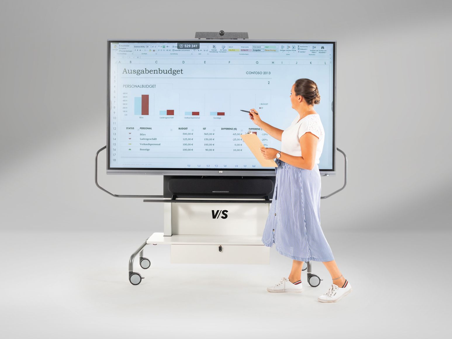 Young woman with VS Display