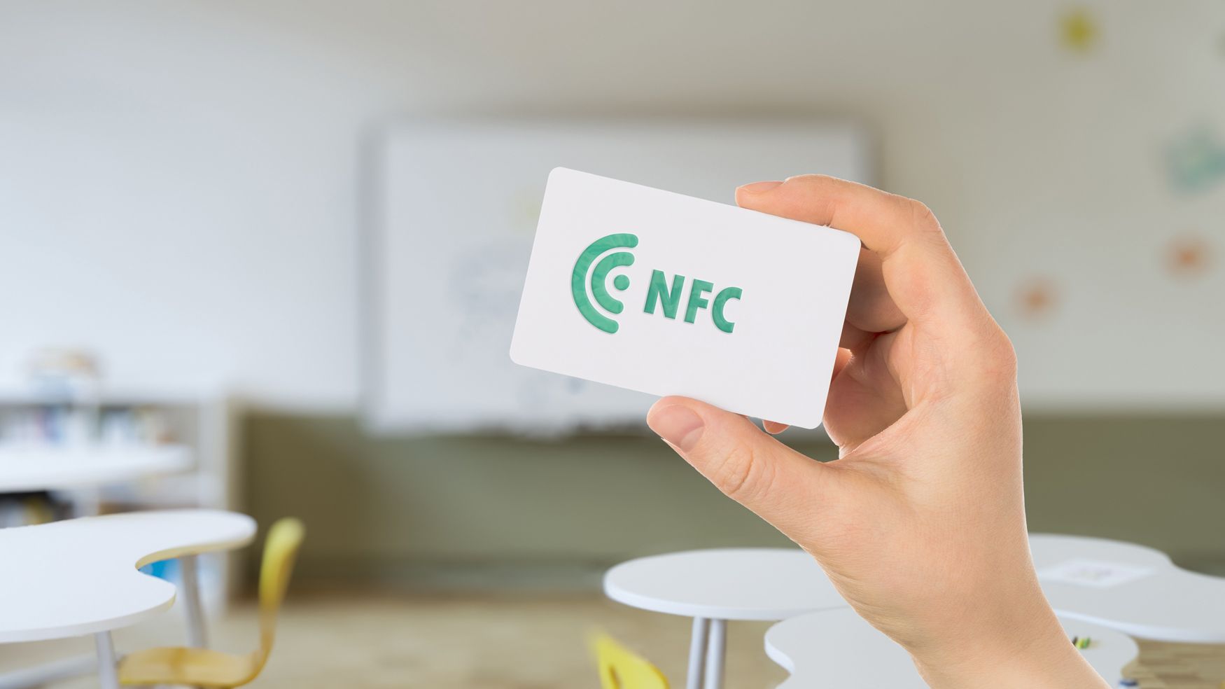 NFC card for logging in to a large display