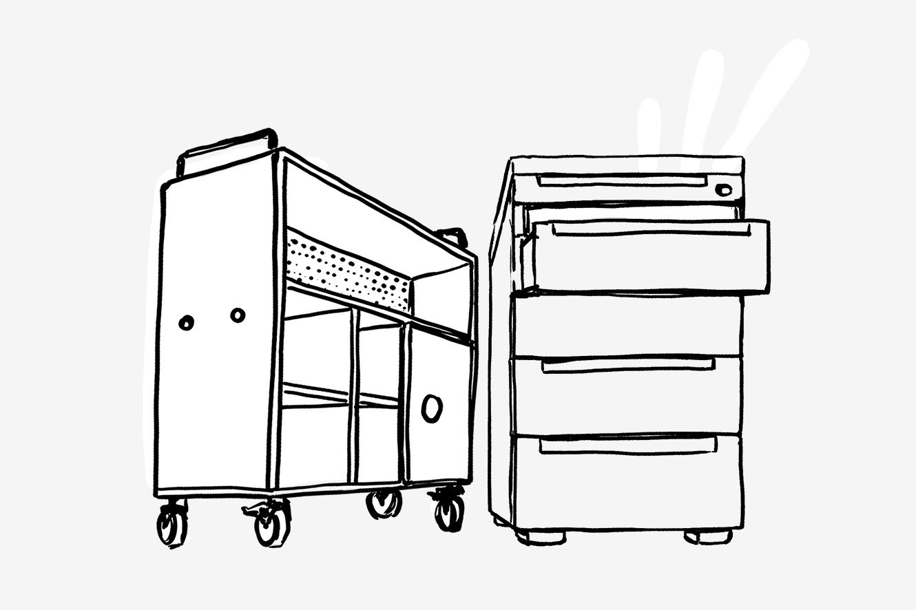 Illustration of storage furniture