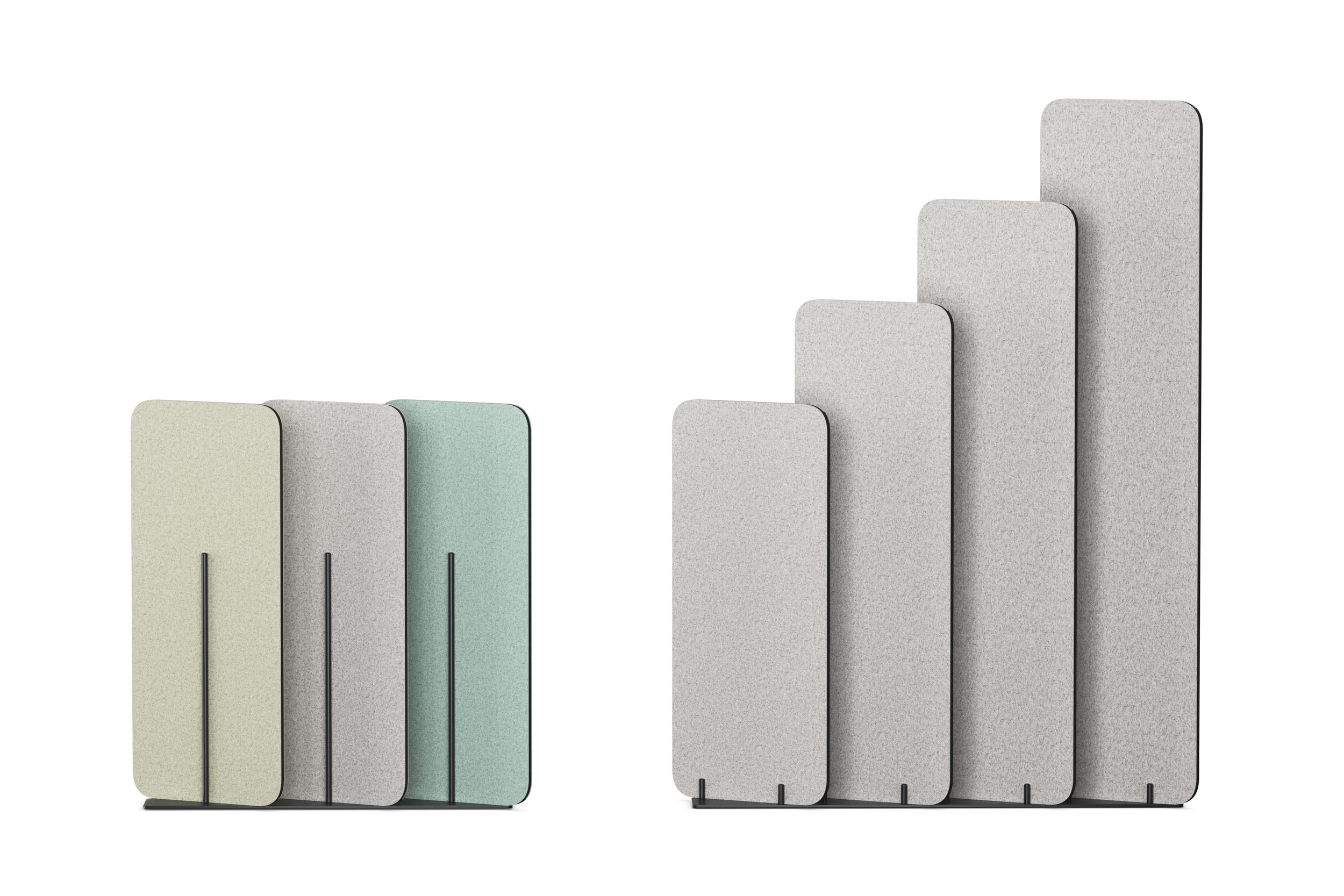 Éléments acoustiques sur pied de CrazyPanel dans des tons pastel