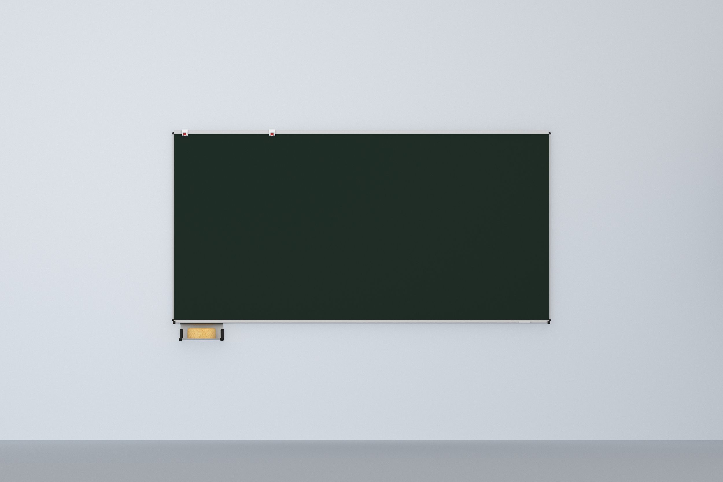 VS Long Wall Board, wall-mounted with a continuous green chalkboard surface and shelf