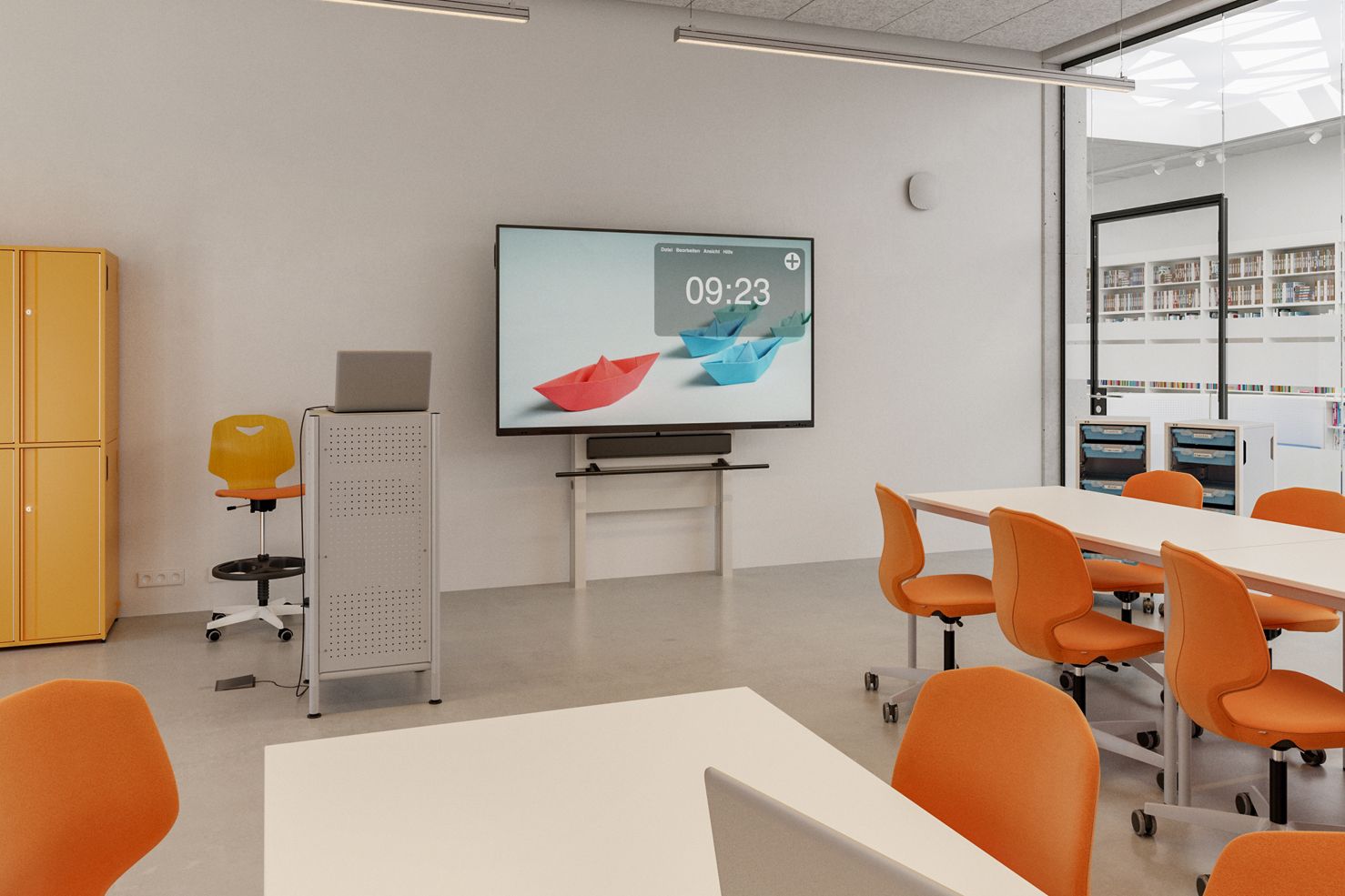 Floor-mounted VS display