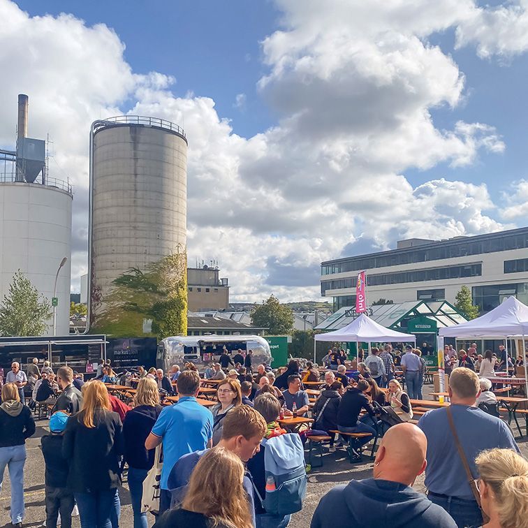 Children's corner and food trucks at the VS open day