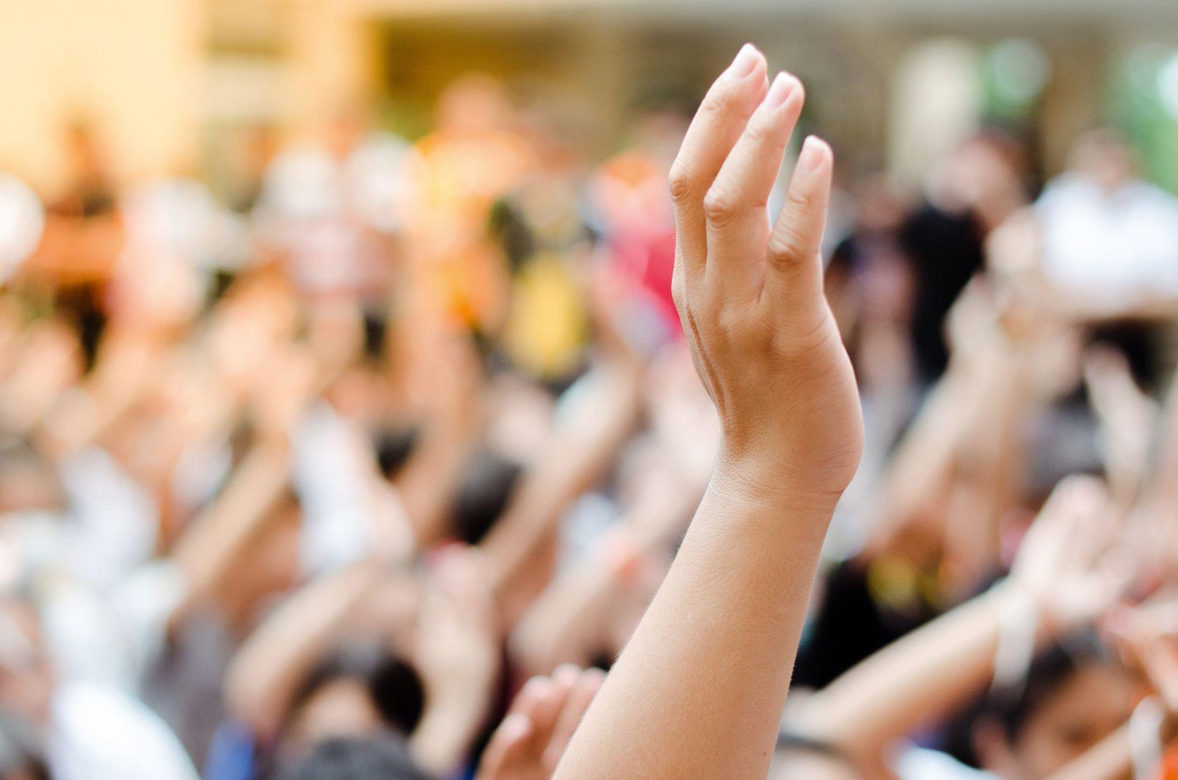 Hand signals in a crowd