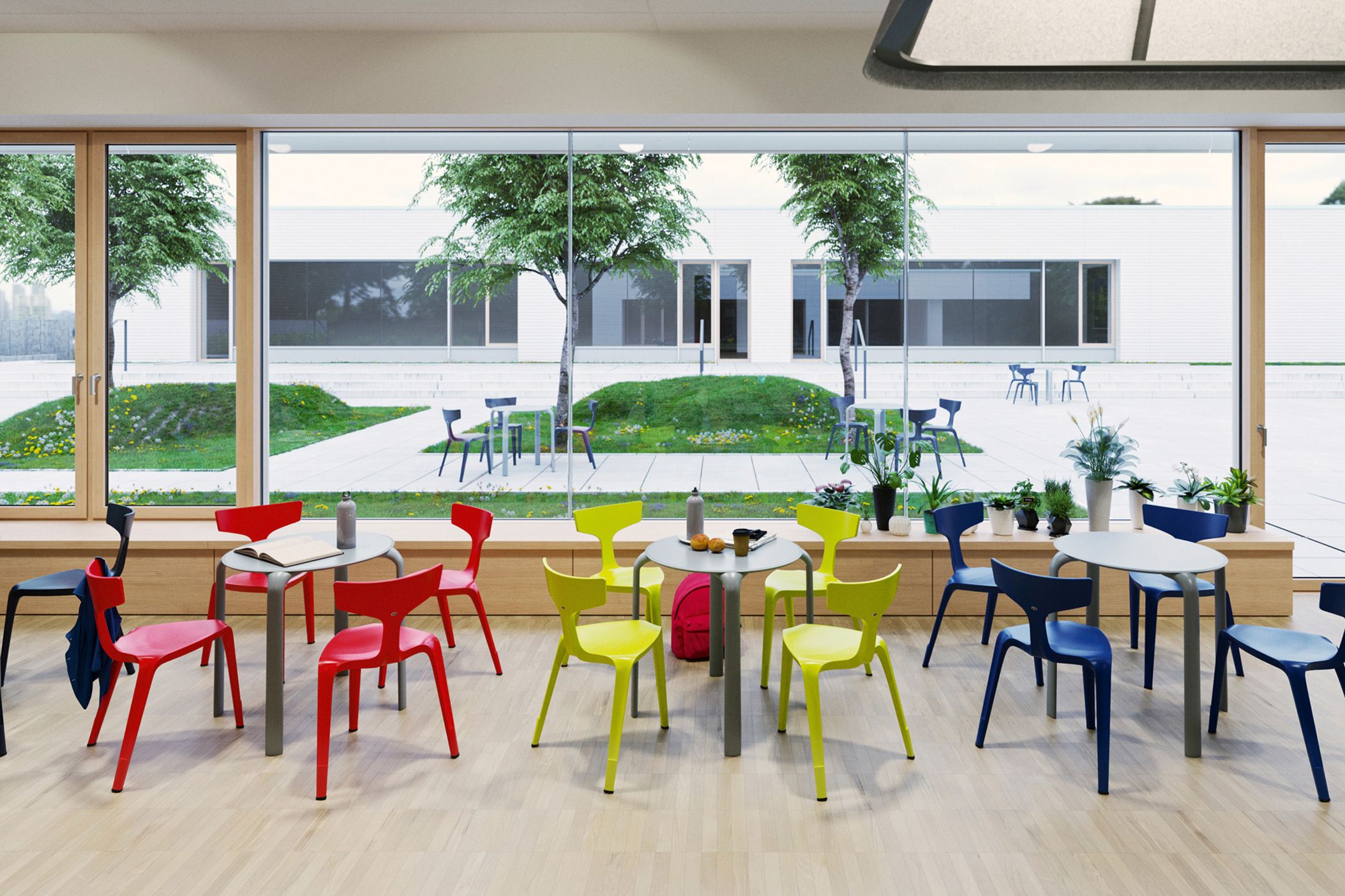 Stakkis at DROP tables in a cafeteria