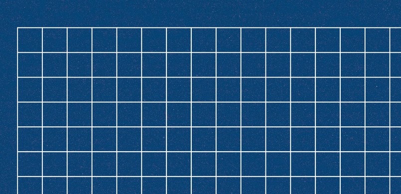 E105 blau Quadrate 5cm. 