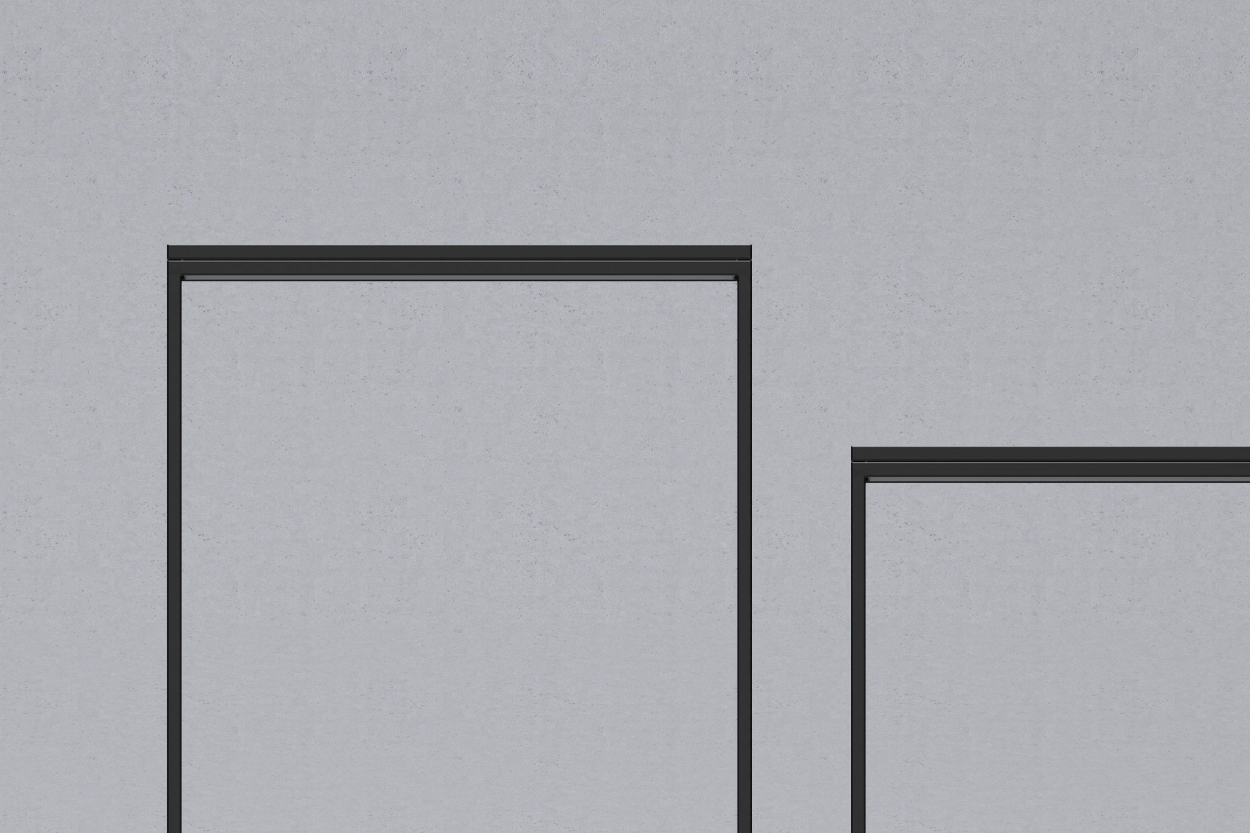 Piètements de table sans cadre, disponibles en différentes hauteurs, avec une structure métallique noire filigrane