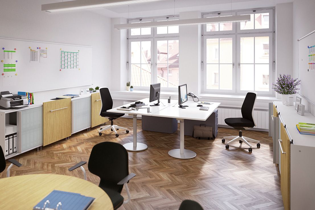 A modern office with a focus on health promotion, for example thanks to ergonomic seating