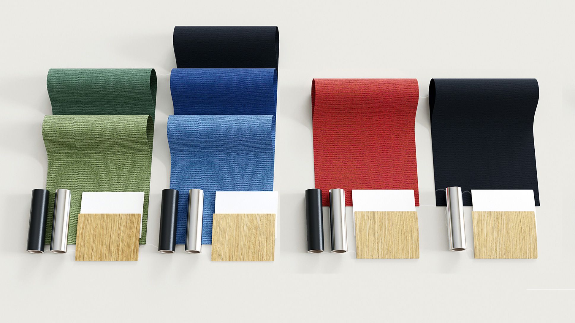 Colour and material samples for VS products