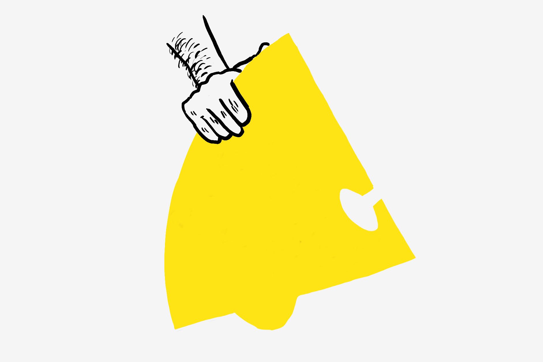 Drawn puzzle piece in yellow